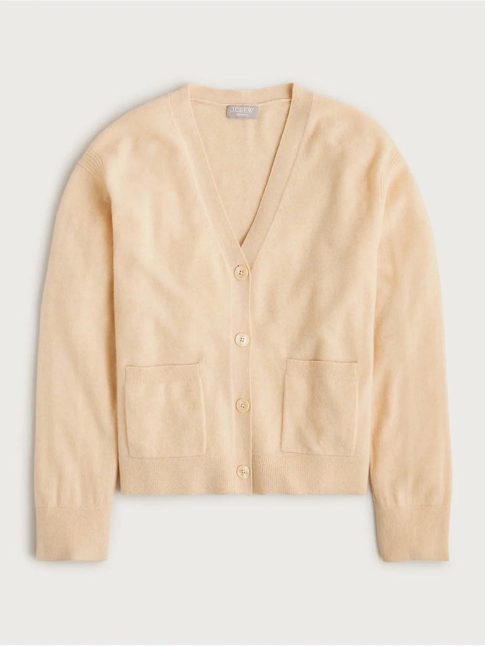 J. Crew Womens Light Cream V-Neck Button Cardigan